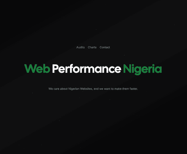 Web Performance Nigeria Audits